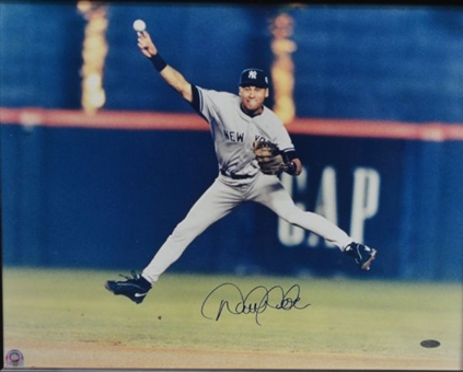 Derek Jeter Signed and Framed 16x20 Yankees Photo (Steiner)